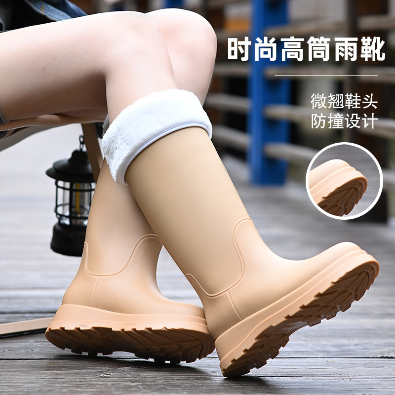 经典中高筒女雨靴时尚简约多色女雨鞋雨天出行防水水鞋女胶鞋批发